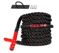 CCLIFE Corde Ondulatoire Battle Rope Corde Musculation Corde de Bataille pour Musculation Exercice Sport diamètre 38mm, Battle Rope Anching Included-ZERRO