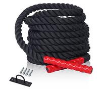 CCLIFE Corde Ondulatoire Battle Rope Corde Musculation Corde de Bataille pour Musculation Exercice Sport diamètre 38mm, Battle Rope Anching Included-ZERRO