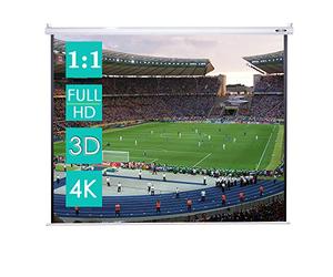 CCLIFE Ecran Videoprojecteur, Ecran de Projection, Écran de Projection TV et Home Cinema Toile Écran videoprojecteur Projecteur Retroprojecteur Enroulable Deroulant Plafond Mural Manuel 4k HD 1/1