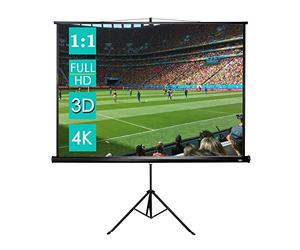 CCLIFE Ecran Videoprojecteur, TV et Home Cinema Toile sur Pied Enroulable Manuel 4k HD 1/1 Piedaprès Trepied Sol