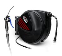 CCLIFE Enrouleur de Tuyau d'Air Comprimé 20m 1/4" Raccord Rapide Dévidoir de tuyau automatique max 15 bar