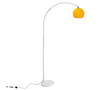 CCLIFE Lampe Lampadaire à arc salon courbée, Lampe arceau moderne en chrome Lampadaire sur pied marbre, Couleur: Orange, réglable en hauteur 130-180cm