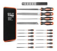 CCLIFE Lime Metal, Limes et Râpes 17 pcs, 4 Grandes Limes Métalliques, 12 Limes Aiguilles avec Brosse de Nettoyage et Pochette de Rangement