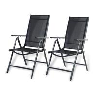 CCLIFE Lot de 2 chaises de Balcon, en Aluminium, réglables, Pliables, jusqu'à 150 kg, modèle : Breeze
