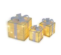 CCLIFE Lot de 3 Cadeau Lumineux Noel Boîtes à Cadeaux Lumineuses LED pour Décoration de Noël, Mariage, Maison et Fêtes CushHom
