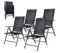 CCLIFE Lot de 4 chaises de Balcon en Aluminium empilables et Pliables Charge maximale 120 kg