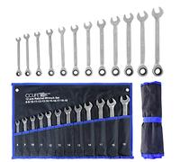 CCLIFE Lot de clés à cliquet système métrique, 12 pièces 8-19mm Cr-V 72 dents