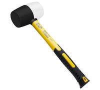 CCLIFE Marteau Caoutchouc Pour Parquet Polyvalent à Deux Faces Certifié TÜV et GS Utilisé Pour les Revêtements de Sol et les Marteaux Souples Pour Carrelage 24oz 680g Noir et Blanc