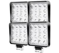 CCLIFE Phare de Travail Led 12V Reglable 4x4 Feux Led 48W Tracteur Voiture Projecteur Hors Route Imperméable 6000K,4 pcs13x11x2cm pour Offroad Excavatrice SUV, UTV, VTT CushHom
