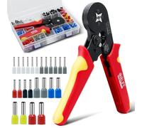 CCLIFE Pince à Sertir Auto-Réglable pour Câbles 0,25-10 mm² (AWG 23-7), Outil de Sertissage pour Cosses Électriques, Multifonction avec 1200 Embouts de Câble