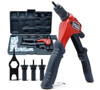 CCLIFE pince Insert Fileté, Pince à Rivet avec 4 Mandrins M3 M4 M5 M6 et 180 Pièces Écrou de Rivet, Manuelle Sertir Ecrou avec Étui de Transport