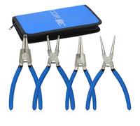 CCLIFE Pinces Circlips 150 mm - Lot de 4 Pinces à Circlips Intérieurs et Extérieurs Droites et Courbées Avec sac de Rangement