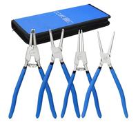 CCLIFE Pinces Circlips 310 mm - Lot de 4 Pinces à Circlips Intérieurs et Extérieurs Droites et Courbées Avec sac de Rangement
