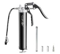 CCLIFE Pompe a graisse manuelle pistolet une main 6000 PSI | 6000 PSI - Une main - 500 cc - Cartouche de 400 g - Tuyau flexible de 30,5 cm - 3 buses - Anti-fuite