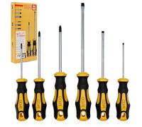 CCLIFE Set de Tournevis Aimantés 6 pièces Plat et Cruciforme PH0 PH1 PH2 Acier CRV Poignée Ergonomique Antidérapante