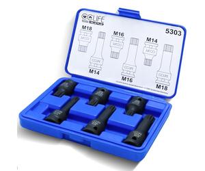 CCLIFEE XZN Ensemble de Douilles à Embouts 6 pcs Jeu de Douilles à Embouts M14 M16 M18 de 1/2" En Acier Cr-Mo Avec Denture Multiple