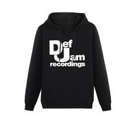 CcLIVE Def Jam Recoirdings Hip Hop Rap Retro Men's Black Hooded Unisex Sweatshirt 3XL