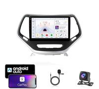 CCLXWY Autoradio Android 15 pour Jeep Cherokee 2014-2016 9'' Écran Tactile Capacitif Bluetooth Auto Radio Lecteur De Voiture Mirrorlink Fonction Bluetooth RDS AM FM USB,4CoreWifi4G+64G