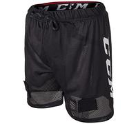 CCM Short de hockey ample en maille pour homme avec languettes de chaussette Taille Senior, noir, XL