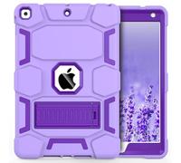 CCMAO Étui pour iPad 9e génération, iPad 8e/7e génération, iPad 10,2 Pouces 2021/2020/2019, Coque de Protection Robuste Contre Les Chocs avec béquille pour Filles et Femmes, Violet Clair + Violet