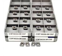 CCMT060204 CCMT060208 SM IC907 IC908 CNC, Machine-outil, fraisage, outils de tour, lame en carbure CCMT, outils de tournage, 10 pièces(CCMT060204 SM IC908)