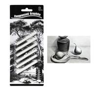 Ccomage Lot de 6 bâtons de graphite carrés comprimés blancs pour croquis, fournitures artistiques, crayons de dessin, outils d'artisanat pour bricolage, peinture, ombrage, débutants et artistes