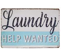 CCparton Plaque murale vintage en métal avec inscription « Laundry Help Wanted » - Pour pub, bar, maison - 2050 cm