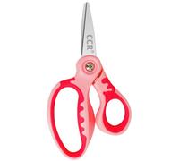 CCR Ciseaux Sécurité pour Enfants Gauchers, Lames en Acier Inoxydable à Bouts Ronds, Revêtement Souple, Idéal pour la Maison et l'École, 13,5 cm, Rose