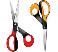 CCR Lot de 2 paires de ciseaux gauchers - 21,5 cm - Poignées confortables - Écoles, appartements et bureaux