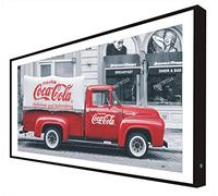 CCRETROILUMINADOS Tableau avec cadre en bois laqué noir vintage rétro-éclairé Auto rétro Coca Cola