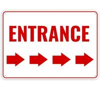 CCRUSHJ Plaque rétro en métal 30,5 x 40,6 cm - Panneau d'entrée flèche droite - Plaque d'entrée « Enter Here Only »