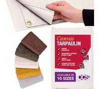 CCS CHICAGO CANVAS & SUPPLY Bâche de camping en toile imperméable robuste, extra durable, polyvalente, avec œillets antirouille pour un usage industriel et commercial, blanc, 3,7 x 3,7 m