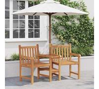 Ccslina Chaise de jardin en bois massif teck - 152 x 63 x 89 cm - Design rustique - Résistant aux intempéries et facile d'entretien - Pour terrasse, balcon et jardin - Ergonomique avec accoudoirs