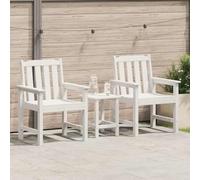 Ccslina Lot de 2 chaises de salle à manger de jardin, blanches, 65,5 x 59 x 88 cm, résistantes aux intempéries, en polyéthylène haute densité, empilables et ergonomiques, pour balcon, terrasse