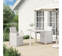 Ccslina Lot de 2 chaises de salle à manger de jardin, blanches, en polypropylène, résistantes aux intempéries, pliables, empilables, confortables, pour extérieur, terrasse, balcon, véranda