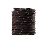 CCSOFTIME 2 Paires Lacets Ronds pour Bottes Renforcés et Résistants Ø4mm Bicolores Lacets pour Chaussures de Randonnée de Sécurité de Travail de Marche de Baskets,Noir/Marron,130cm