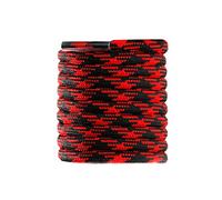 CCSOFTIME Lacets Ronds pour Bottes Renforcés et Résistants Ø4mm Lacets Bicolores pour Chaussures de Randonnée les Sécurité les Travail les Marche ou Baskets,Noir/Rouge,140cm