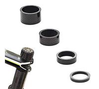 CCUCKY Entretoise Carbone VTT, Entretoise 1" 1/8, Lot de 4 Tailles 5/10/15/20 mm (Noir)