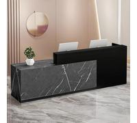 CCUKTFN Comptoir Caisse, avec tiroir et étagères Ouvertes, Comptoir Accueil de 100 à 240 cm, Moderne pour Bureau, adapté aux Salons, Bureaux, Halls d'entrée et magasins de détail