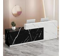 CCUKTFN Comptoir Caisse, avec tiroir et étagères Ouvertes, Comptoir Accueil de 100 à 240 cm, Moderne pour Bureau, adapté aux Salons, Bureaux, Halls d'entrée et magasins de détail