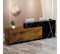 CCUKTFN Comptoir Caisse, avec tiroir et étagères Ouvertes, Comptoir Accueil de 100 à 240 cm, Moderne pour Bureau, adapté aux Salons, Bureaux, Halls d'entrée et magasins de détail