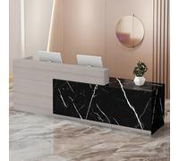 CCUKTFN Comptoir Caisse, avec tiroir et étagères Ouvertes, Comptoir Accueil de 100 à 240 cm, Moderne pour Bureau, adapté aux Salons, Bureaux, Halls d'entrée et magasins de détail