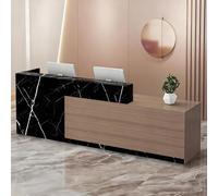 CCUKTFN Comptoir Caisse, avec tiroir et étagères Ouvertes, Comptoir Accueil de 100 à 240 cm, Moderne pour Bureau, adapté aux Salons, Bureaux, Halls d'entrée et magasins de détail