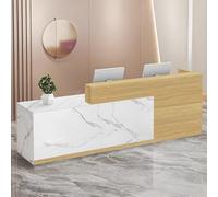 CCUKTFN Comptoir Caisse, avec tiroir et étagères Ouvertes, Comptoir Accueil de 100 à 240 cm, Moderne pour Bureau, adapté aux Salons, Bureaux, Halls d'entrée et magasins de détail