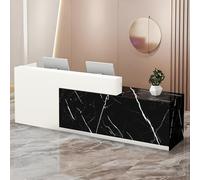 CCUKTFN Comptoir Caisse, avec tiroir et étagères Ouvertes, Comptoir Accueil de 100 à 240 cm, Moderne pour Bureau, adapté aux Salons, Bureaux, Halls d'entrée et magasins de détail