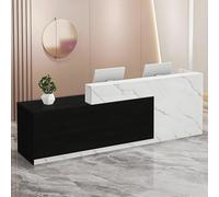 CCUKTFN Comptoir Caisse, avec tiroir et étagères Ouvertes, Comptoir Accueil de 100 à 240 cm, Moderne pour Bureau, adapté aux Salons, Bureaux, Halls d'entrée et magasins de détail