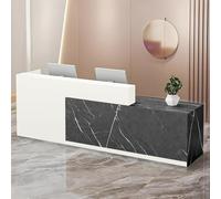 CCUKTFN Comptoir Caisse, avec tiroir et étagères Ouvertes, Comptoir Accueil de 100 à 240 cm, Moderne pour Bureau, adapté aux Salons, Bureaux, Halls d'entrée et magasins de détail