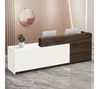 CCUKTFN Comptoir Caisse, avec tiroir et étagères Ouvertes, Comptoir Accueil de 100 à 240 cm, Moderne pour Bureau, adapté aux Salons, Bureaux, Halls d'entrée et magasins de détail