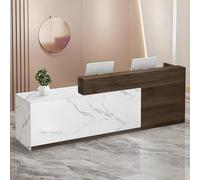 CCUKTFN Comptoir Caisse, avec tiroir et étagères Ouvertes, Comptoir Accueil de 100 à 240 cm, Moderne pour Bureau, adapté aux Salons, Bureaux, Halls d'entrée et magasins de détail