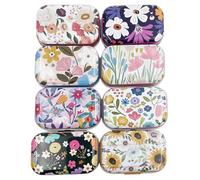 CCUUHJ Lot de 8 mini boîtes de rangement décoratives vintage en métal avec couvercles à charnière Motif marguerites 6 x 4 x 2,5 cm (tournesol)